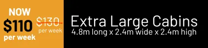 Portable Cabins For Rent in Kapiti Coast - Extra Large Cabin Price